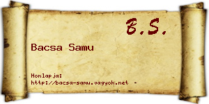 Bacsa Samu névjegykártya